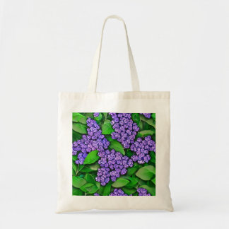 Bold Lilac Flowers Canvas Tote Bag