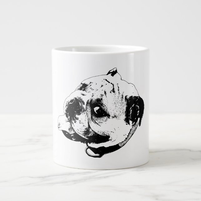 Bold Line Bulldog Large Coffee Mug (Front)