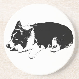 bold line calm, corgi coaster