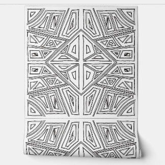 Bold Lines - Symmetrical Tile - White And Black Wallpaper