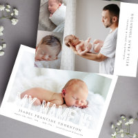 BOLD LINES TEXT NAME collage photo baby birth
