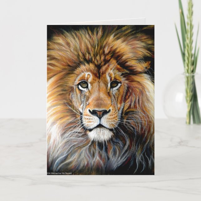 Bold Lion Greeting Card (Front)