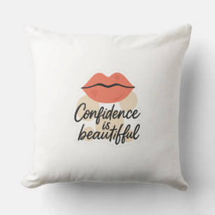 Bold Lip Art with Positive Vibes – Transparent Des Cushion