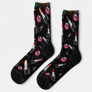 Bold, Lipstick and Lips Design Socks