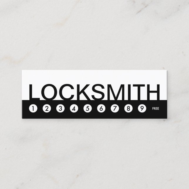 bold LOCKSMITH customer loyalty Card (Front)