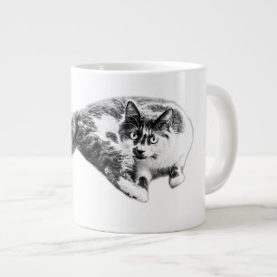 Bold Long‑Tail Cat Portrait Mug