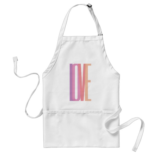 Bold Love Typography in Pastel Colours Standard Apron (Front)