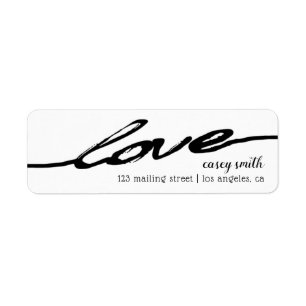 Bold Love Typography Valentine's Day Return Address Label