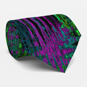 Bold Magenta Abstract Groovy Atomic Waves Tie