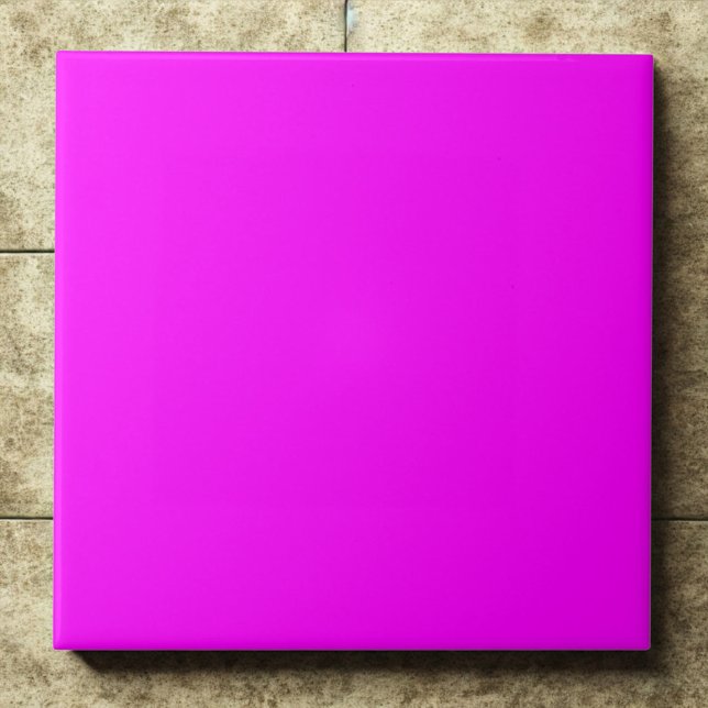 Bold Magenta #ff00ff Vibrance Accent Ceramic Tile (Creator Uploaded)