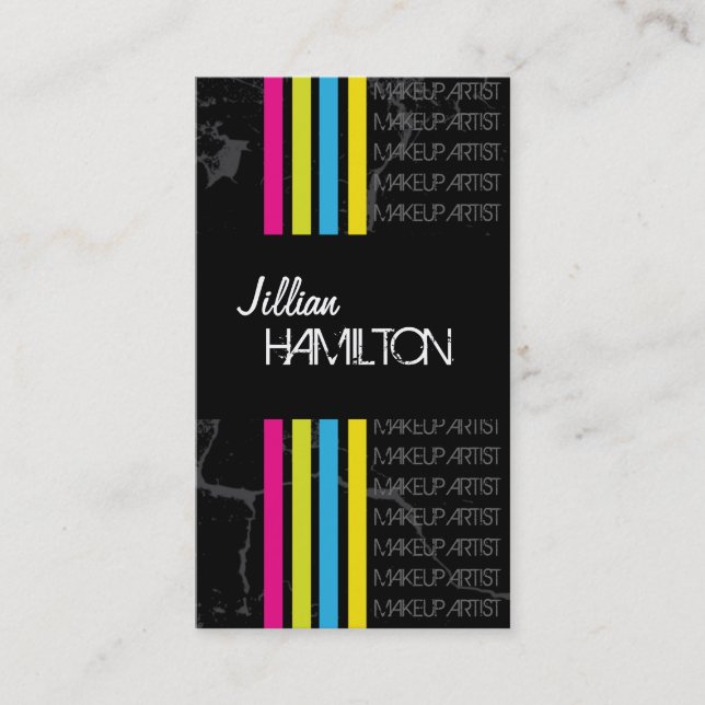 Bold Makeup Artist Business Cards (Front)