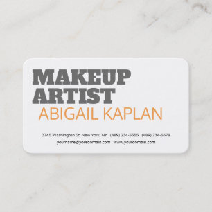 Bold Makeup Artist Modern Plain Minimalist Business Card