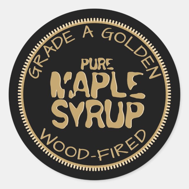 Bold Maple Syrup Gold and Black Custom Label (Front)