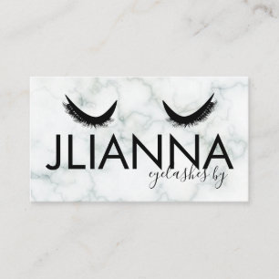 Bold Marble Eyelashes Salon Black White    Business Card