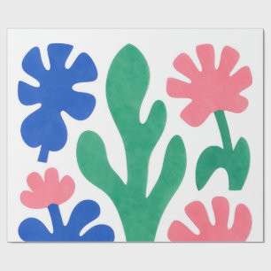 Bold Matisse Style Floral Cutouts Wrapping Paper