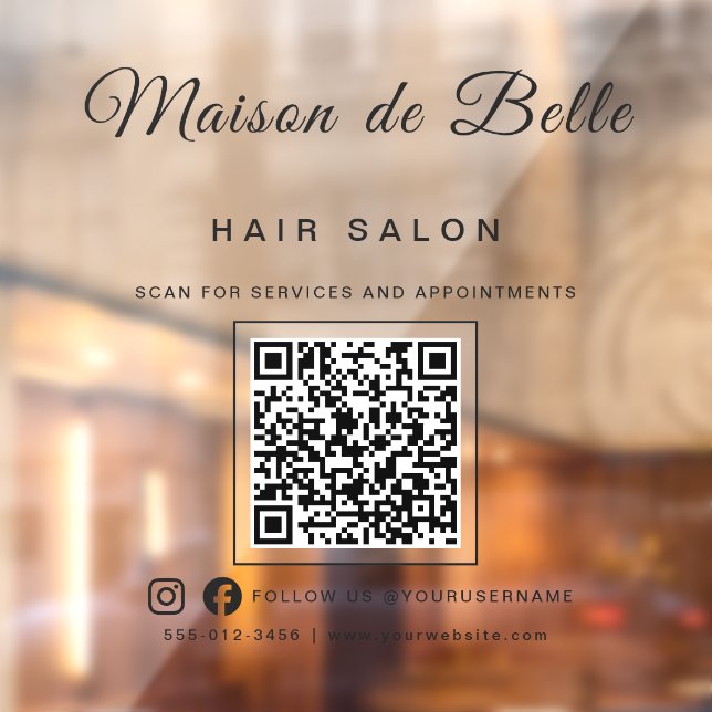Bold Matte Black Signature Script QR Code Business (Sheet 2)