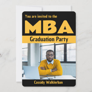 Bold MBA Photo Graduation Invitation