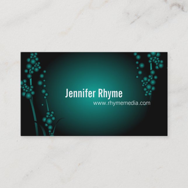 Bold Media Business Card Modern Teal Black (Front)