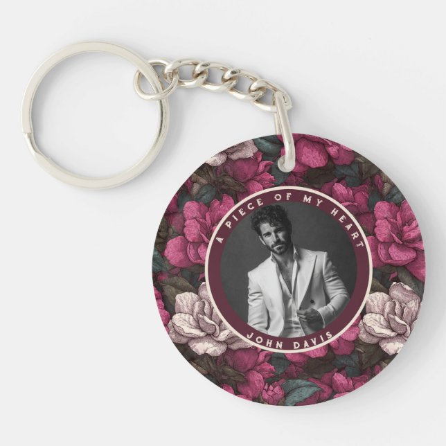 Bold memory tribute Custom Gardenias Key Ring (Front)