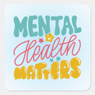 Bold Mental Health one day at a time wellness Square Sticker
