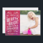 Bold Merry and Bright Geometric Photo Holiday Card<br><div class="desc">Bold Merry and Bright Holiday Photo Card by Orabella Prints.  Please replace the template image with a photo of your own prior to purchasing. :)</div>