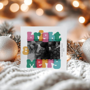 Bold Merry Bright Holiday One Photo Card