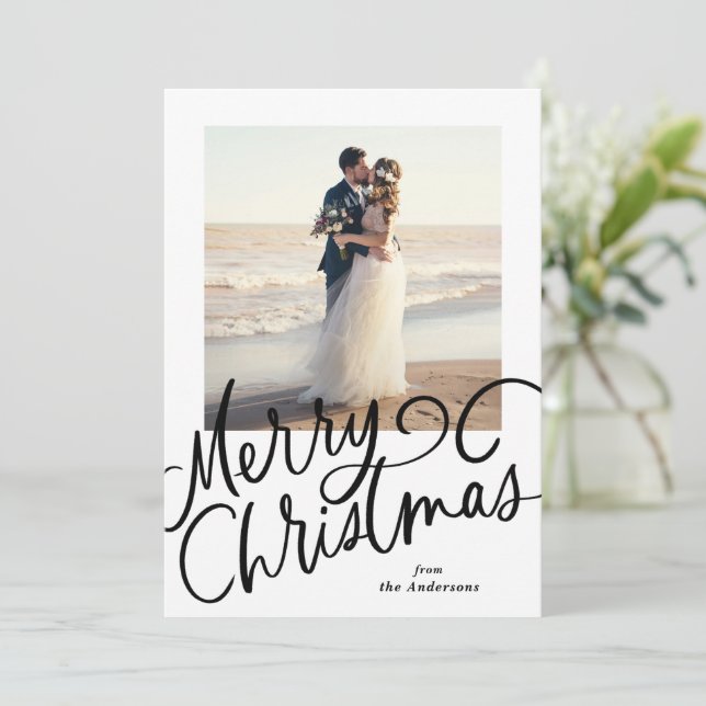 Bold Merry Christmas - Hand Lettered Holiday Card (Standing Front)