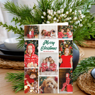 Bold Merry Christmas Multiple Family Photo Holiday Card