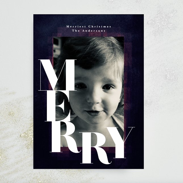 Bold MERRY Frame Christmas Photo Holiday Card (Creator Uploaded)