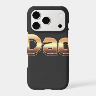 Bold Metallic Gold Dad Lettering Design
