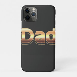 Bold Metallic Gold Dad Lettering Design iPhone 11 Pro Case