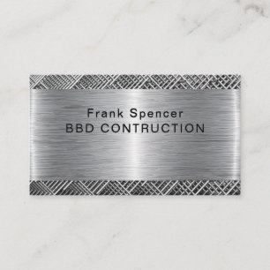 Bold Metallic Look Construction Business Card: Card