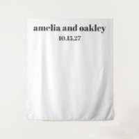 Bold Minimal Black White Custom Wedding Backdrop