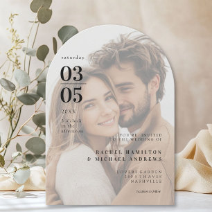 Bold, Minimal, Trending, Photo, Arch, Wedding Invitation