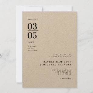 Bold Minimal Trending Wedding Invitation