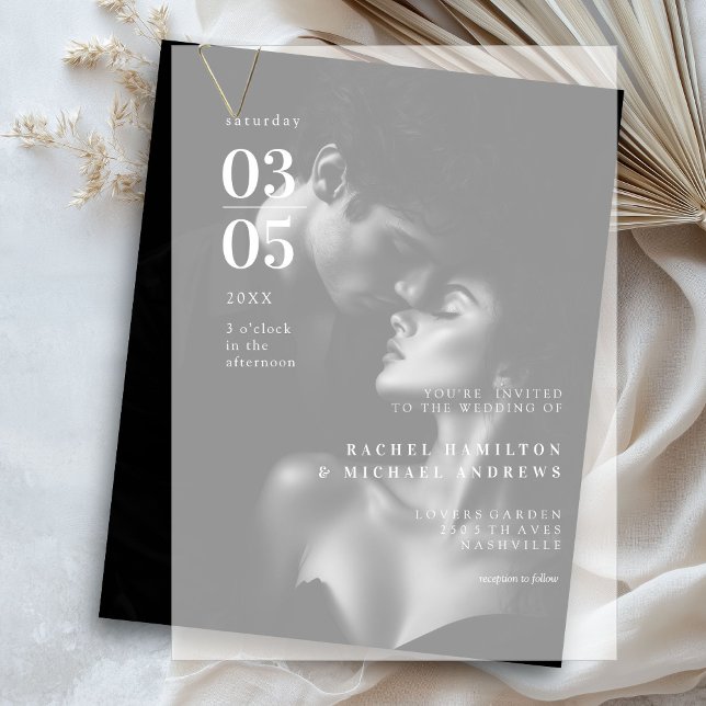 Bold, Minimal, Trending, Wedding Vellum Invitations (Minimal, Modern, Wedding, Vellum Invitations)