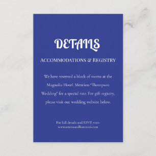 Bold Minimal Wedding Invite in Deep Blue