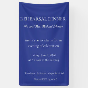 Bold Minimal Wedding Invite in Deep Blue Banner