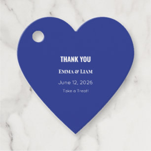 Bold Minimal Wedding Invite in Deep Blue Favour Tags