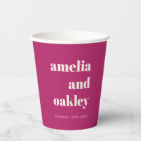 Bold Minimalist Berry Purple Retro Custom Wedding