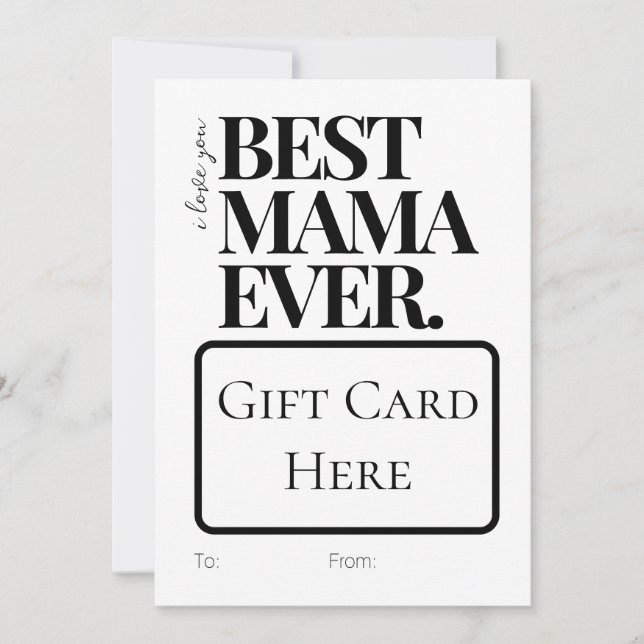  Bold Minimalist Best Mama Ever Gift card holder (Front)