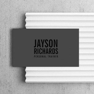 Bold Minimalist Black/Grey Personal Trainer Business Card