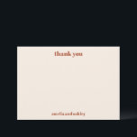 Bold Minimalist Boho Rust Retro Custom Wedding Thank You Card<br><div class="desc">Bold Minimalist Boho Rust Fall Retro Simple Custom Wedding Thank You Card</div>