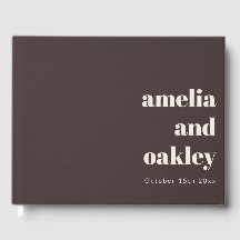 Bold Minimalist Brown Ivory Retro Custom Wedding