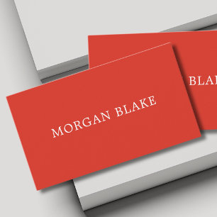 Bold Minimalist Consultant Networking Red White Business Card