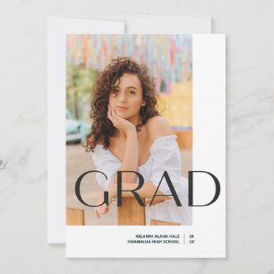 Bold Minimalist GRAD Photo Graduation Announcement