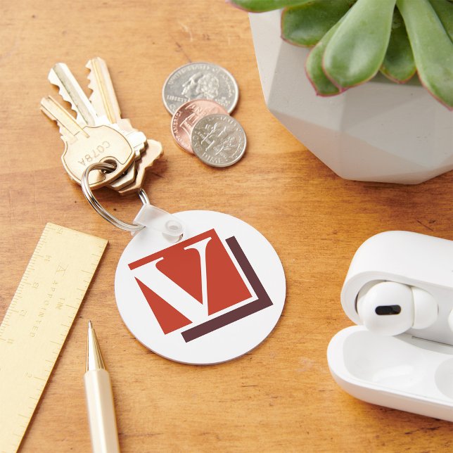Bold Minimalist Letter V Monogram Key Ring (Creator Uploaded)