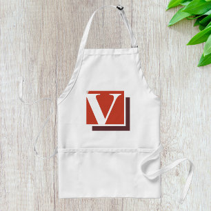 Bold Minimalist Letter V Monogram Standard Apron