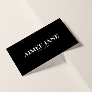 Bold Minimalist Luxury Boutique Black/White Business Card