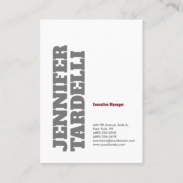 Bold Minimalist Modern Business Card (Front)